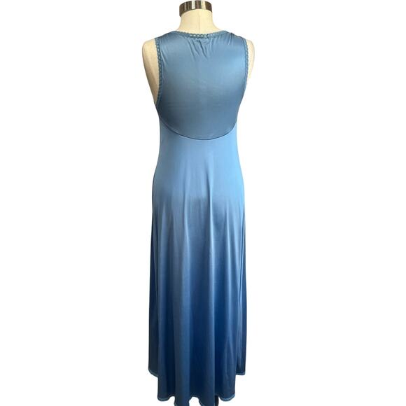 Vanity Fair Vintage Blue Nylon Nightgown & Robe Set Long Maxi Size 34 - Picture 3 of 13